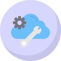 nube informática plano burbuja icono vector