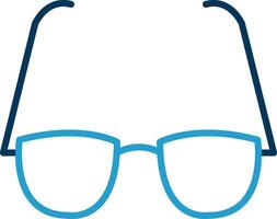 Glasses Line Blue Two Color Icon vector
