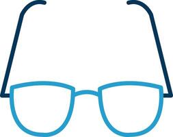 Glasses Line Blue Two Color Icon vector