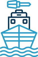 Boat Line Blue Two Color Icon vector