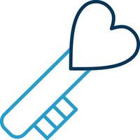 Love Key Line Blue Two Color Icon vector