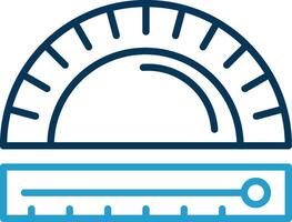 Protractor Line Blue Two Color Icon vector