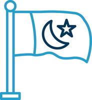 Flag Line Blue Two Color Icon vector