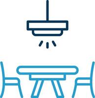 Dinner Table Line Blue Two Color Icon vector