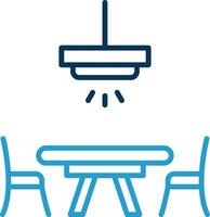 Dinner Table Line Blue Two Color Icon vector