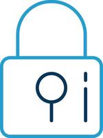 Locked Line Blue Two Color Icon vector
