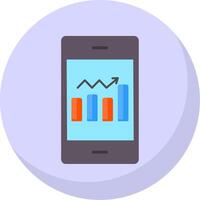 Bar Analytics Flat Bubble Icon vector