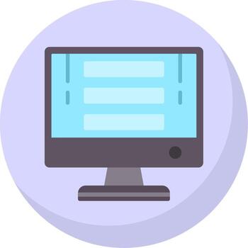 Computer Flat Bubble Icon vector