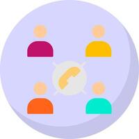 Conference Call Flat Bubble Icon vector