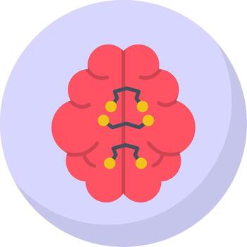 Artificial Intelligence Flat Bubble Icon vector