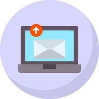 Sending Email Flat Bubble Icon vector