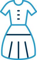 Dress Line Blue Two Color Icon vector