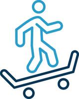 Skateboarding Line Blue Two Color Icon vector