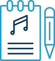 Songwriter Line Blue Two Color Icon vector