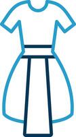 Dress Line Blue Two Color Icon vector