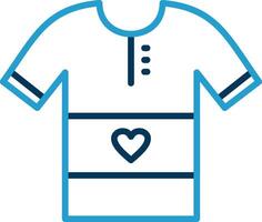 Shirt Line Blue Two Color Icon vector