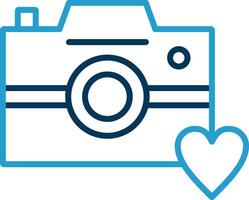 Photo Camera Line Blue Two Color Icon vector