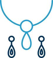 Jewelry Line Blue Two Color Icon vector
