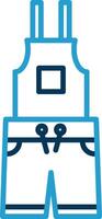 Dungarees Line Blue Two Color Icon vector