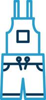 Dungarees Line Blue Two Color Icon vector