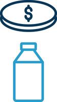Coin Collecting Line Blue Two Color Icon vector