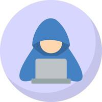 Hacker Flat Bubble Icon vector