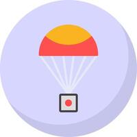 Parachute Flat Bubble Icon vector