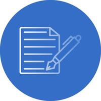 Pen Flat Bubble Icon vector