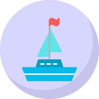 Boat Flat Bubble Icon vector