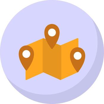 Map Flat Bubble Icon vector