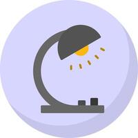 Desk Lamp Flat Bubble Icon vector