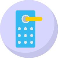 Door Lock Flat Bubble Icon vector