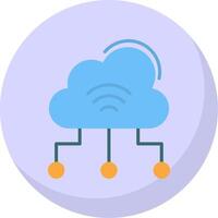 nube informática plano burbuja icono vector