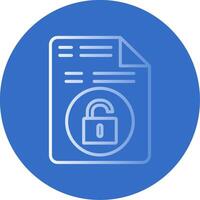 Unsecure File Flat Bubble Icon vector