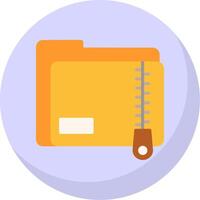 Zip Folder Flat Bubble Icon vector