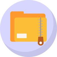 Zip Folder Flat Bubble Icon vector