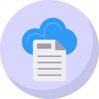 Cloud Data Flat Bubble Icon vector