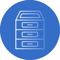 Filing Cabinet Flat Bubble Icon vector