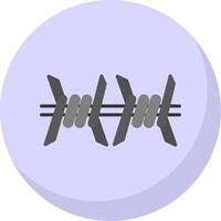 Barbed Wire Flat Bubble Icon vector