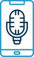 Phone Line Blue Two Color Icon vector