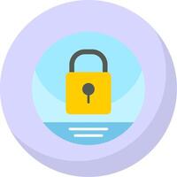 Lock Flat Bubble Icon vector