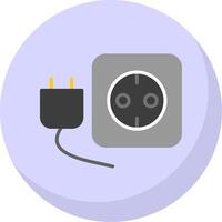 Plug And Socket Flat Bubble Icon vector