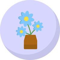 Flower Flat Bubble Icon vector