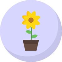 Flower Flat Bubble Icon vector