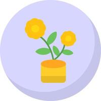 Flowerpot Flat Bubble Icon vector