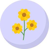 Flower Flat Bubble Icon vector