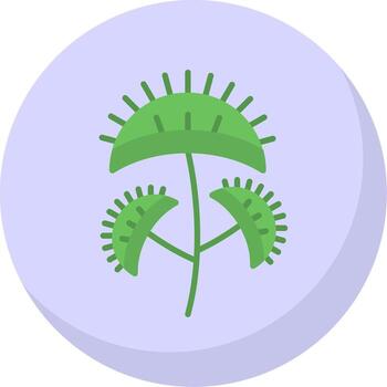 Venus atrapamoscas plano burbuja icono vector