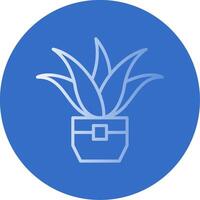 Aloe Vera Flat Bubble Icon vector