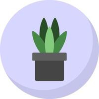 Snake Plant Flat Bubble Icon vector