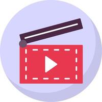 Clapperboard Flat Bubble Icon vector